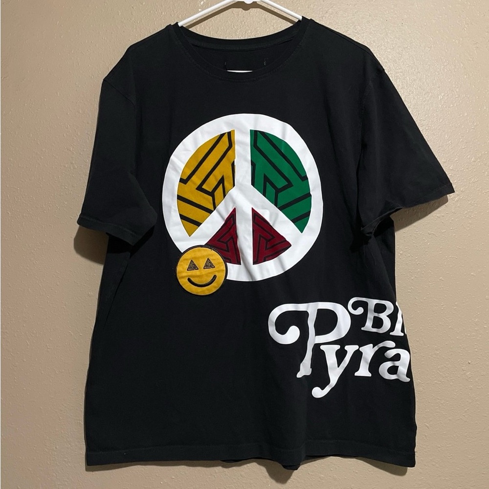Black Pyramid Rasta Peace Sign Smiley Graphic T-Shirt Adult XL ?